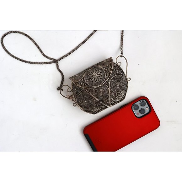 RARE Vintage Handcrafted Metal Sajai Purse - Picture 1 of 9